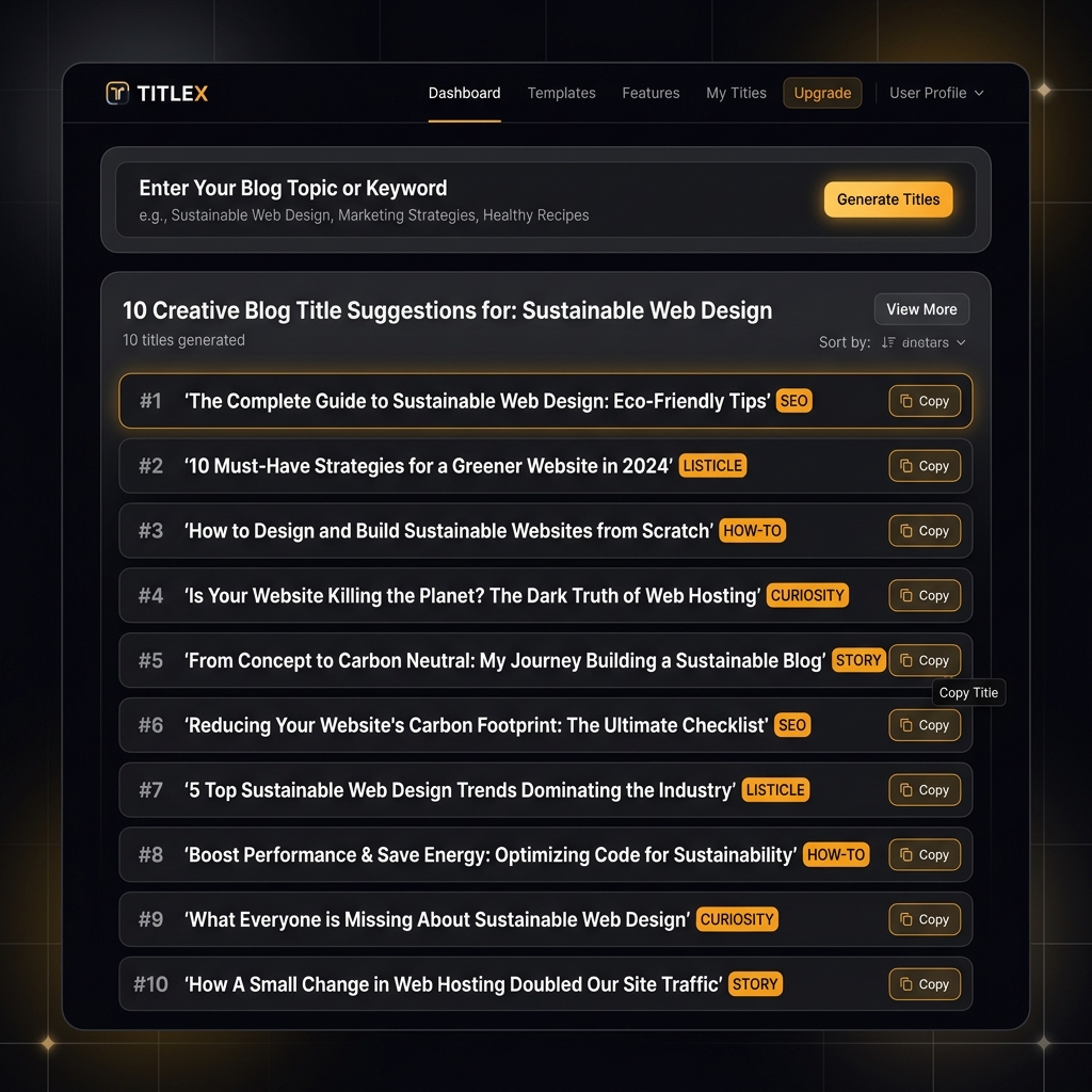 Blog Title Generator interface preview