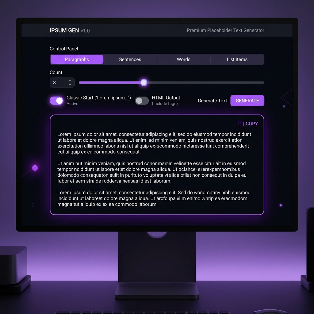 Lorem Ipsum Generator interface preview