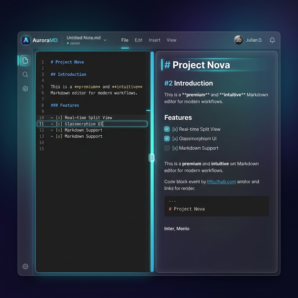 Markdown Editor interface preview