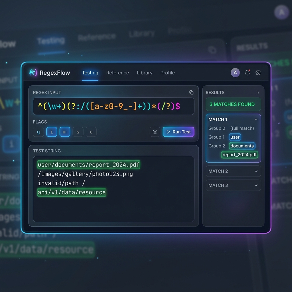 Regex Tester interface preview