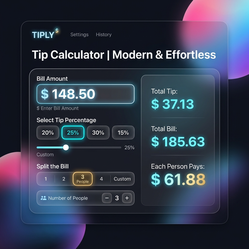 Tip Calculator interface preview