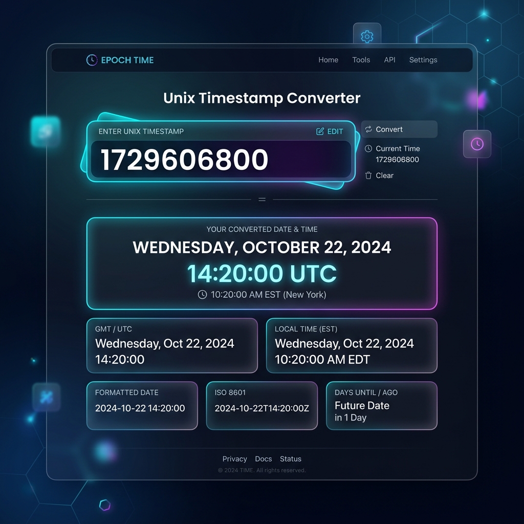 Epoch Converter interface preview